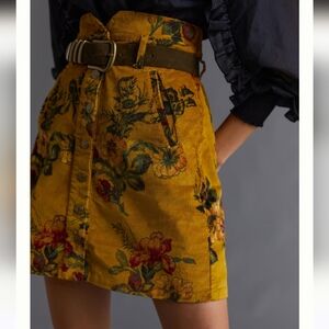 Floral Mustard Skirt
